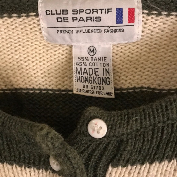 Vintage Club Sportif De Paris Striped Sweater - Picture 3 of 6